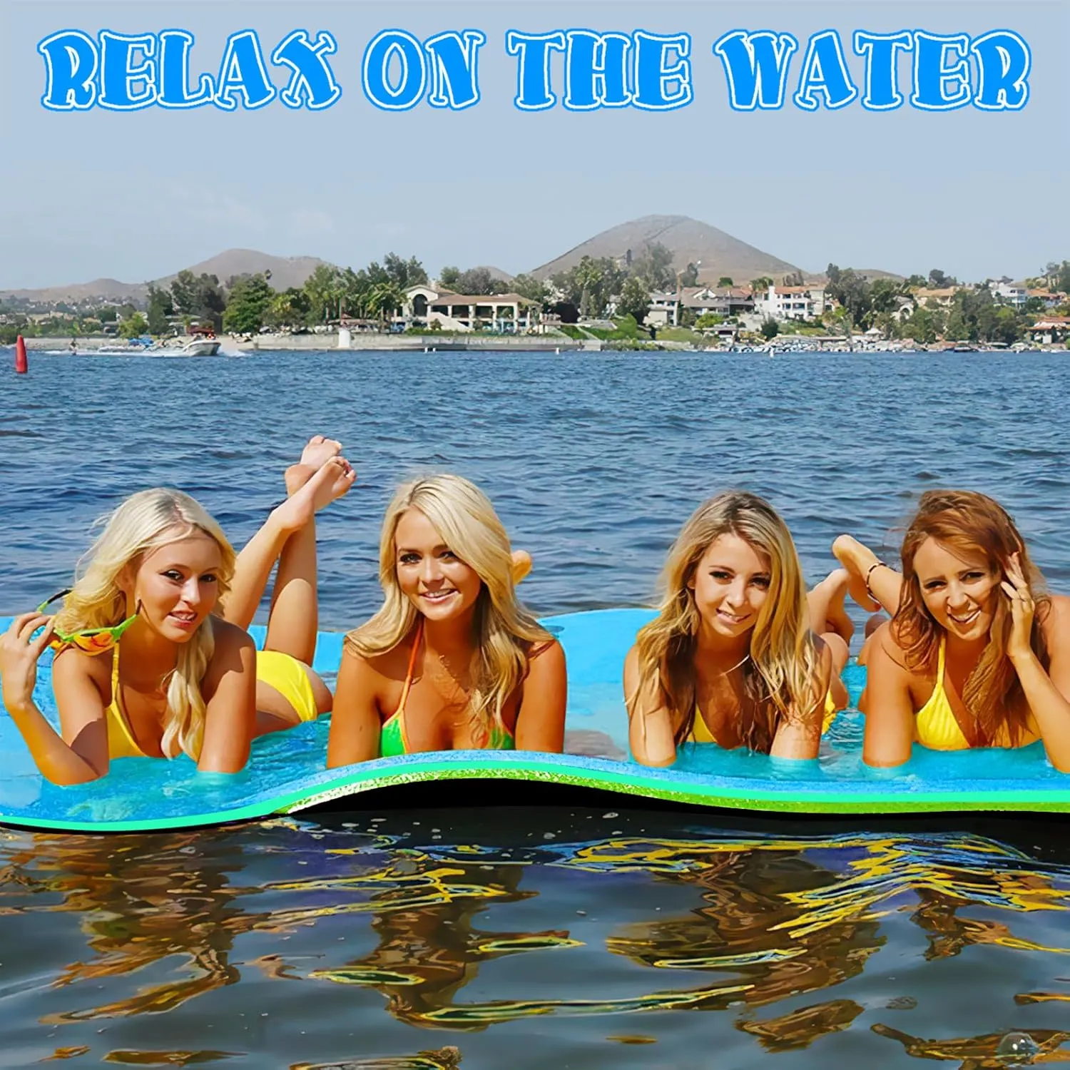 3 Layers XPE Foam Floating Mat Water Mats, 7/9/12/18 Ft Tear-Resistant Lily Pad Lilly Pad Water Matt, Lily Pad Floating Swim Mat for Lake, Ocean, Beach, River
