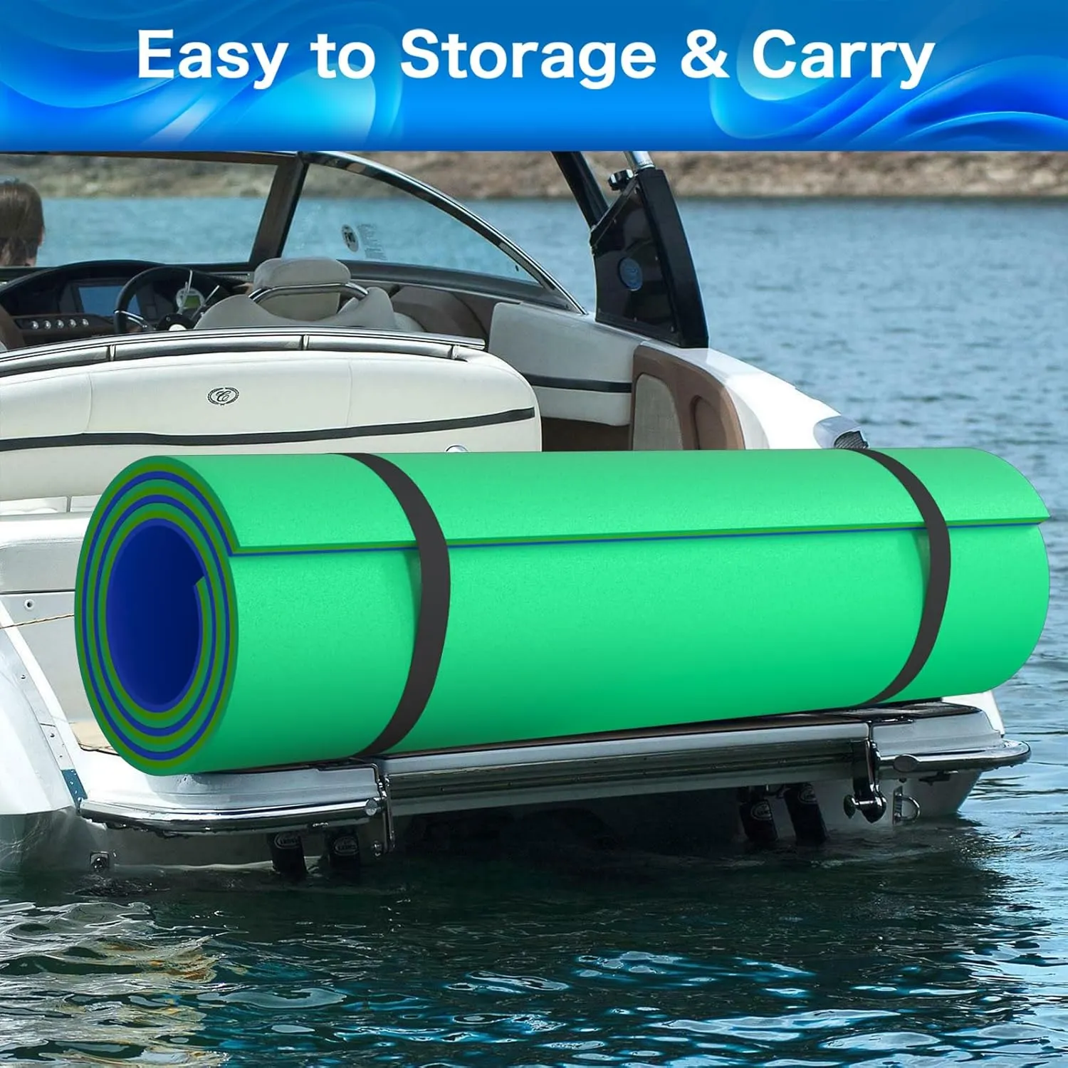 3 Layers XPE Foam Floating Mat Water Mats, 7/9/12/18 Ft Tear-Resistant Lily Pad Lilly Pad Water Matt, Lily Pad Floating Swim Mat for Lake, Ocean, Beach, River