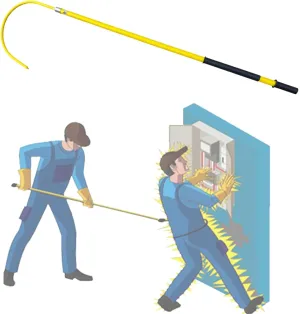 3.3Ft 4.9Ft 6.6Ft 9.8Feet Insulated Electrical Rescue Hook, Anti Electric Shock Rescue Pole/Safety Electrical Personal Rescue Stick, High Voltage Insulated Security Tools Rod(Yellow,4.9ft/59