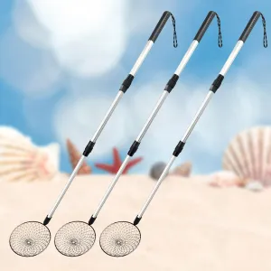 3PCS Sand Sifter for The Beach, Beach Sand Scoop Adjustable, Shell Sifting Shovels, Sea Shell Scooper for Beach with Long Handle, Beach Sifter Shark Teeth Sifter for Beach