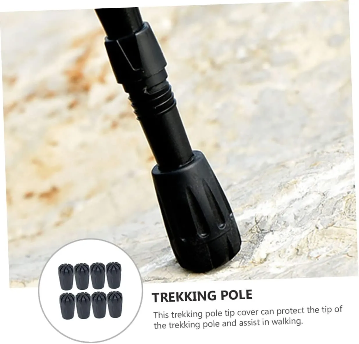 3sets Natural Rubber Hiking Pole Tips Fit for Various Brands of Trekking Poles 8pcs*3