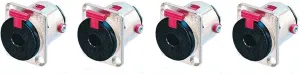 4 Geniune Neutrik NJ3FP6C 1/4 6.35 mm TS or TRS Locking Speaker/Guitar Jack