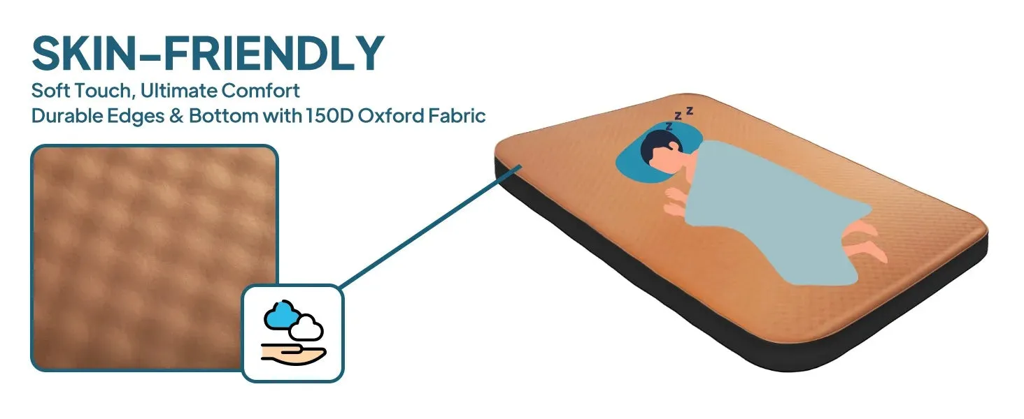 4.5” Thick Self-Inflating Sleeping Pad – Solid Foam Camping Mattress