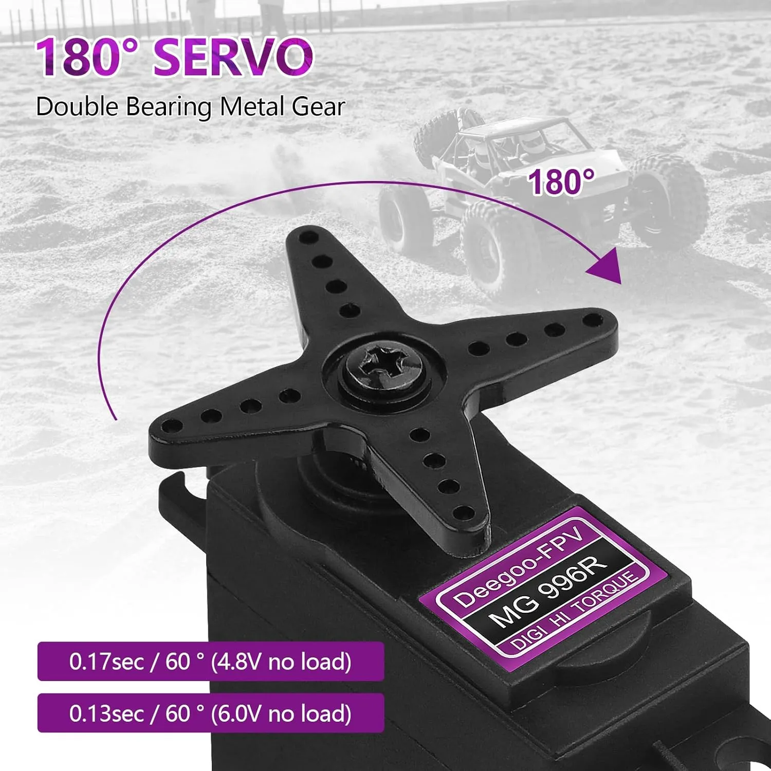 4Pcs MG996R 55G Micro Servo Motor Metal Geared Motor Kit for RC Car Robot Helicopter, Mini Servos for Arduino Project