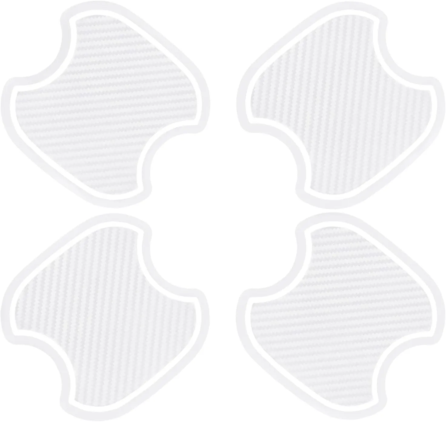 4Pcs Universal 3D Carbon Fiber Car Door Handle Paint Scratch Protector Sticker Auto Door Handle Cups Protective Pad(M)