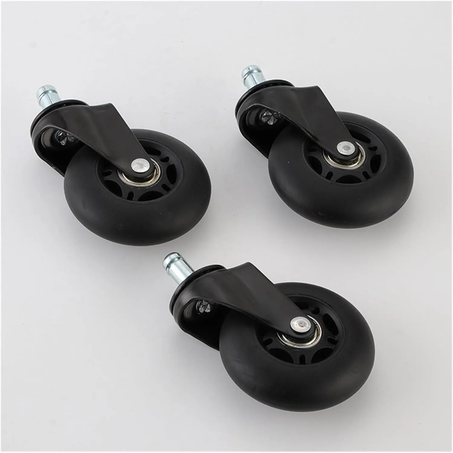 5/3-inch TPR Pole Swivel casters/Push Flat Rubber Shock-Absorbing Wheels/Household Wheel Trailer Wheels, M11x22mm