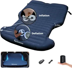 5.5" Thick Tesla Model Y Mattress Self Inflating Camping Mattress with Built-in Pillow, One Click to Inflate/Deflate, Backpack Size, IP68, 2 Person, Tesla Model Y Accessories 2024-2021