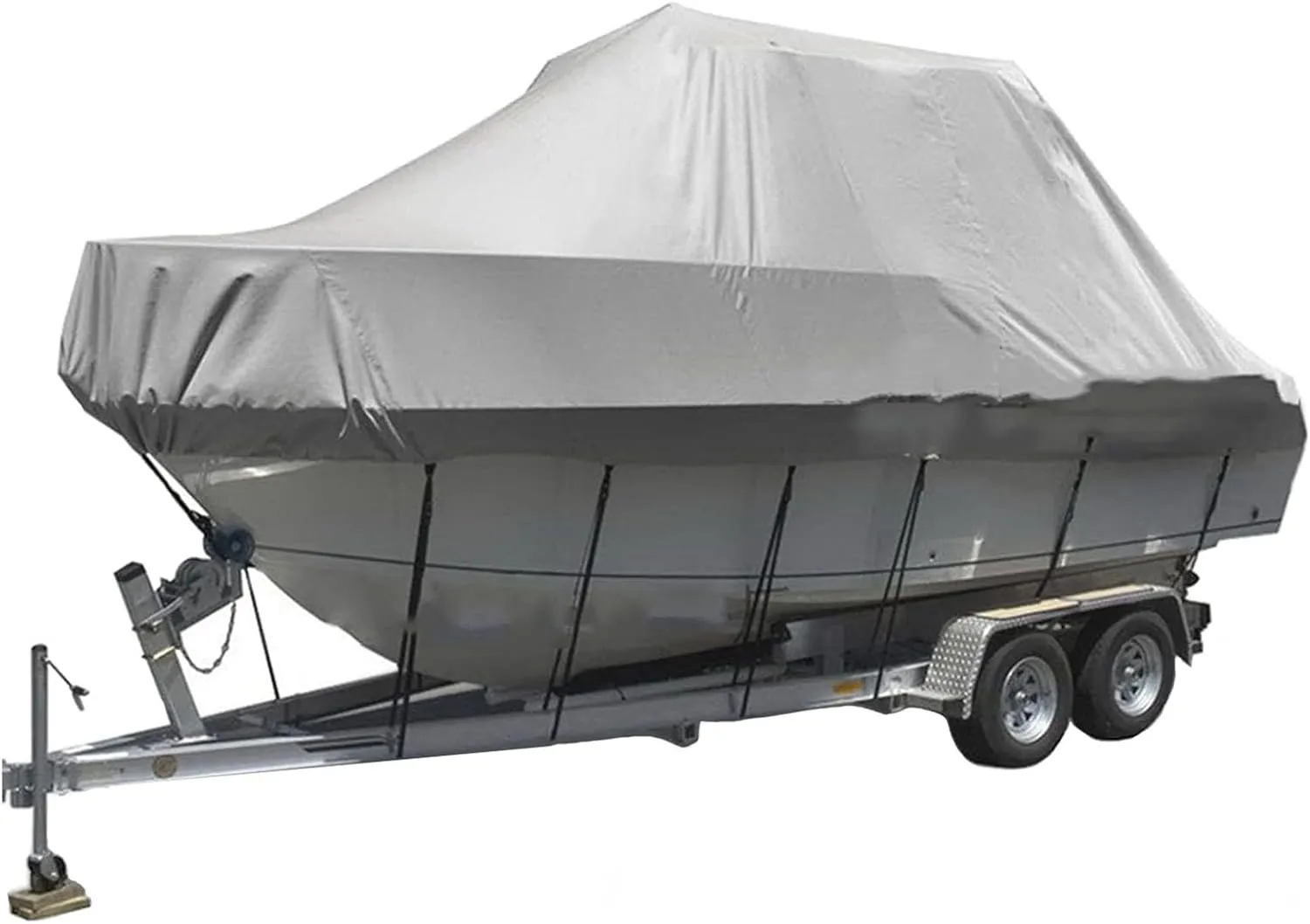 600D Marine Grade Boat Cover, Heavy Duty Polyester Waterproof UV Resistant, Durable and Tear Proof, for V-Hull, TRI-Hull, Runabout Boat, Pro-Style Bass Boats