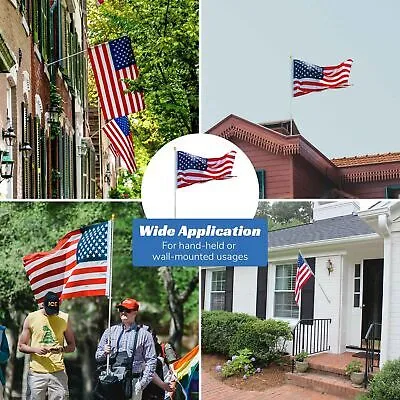 6.5 ft Aluminum Flagpole Kit Telescopic Flag Pole 3x5' U.S Flag Gold Ball Top