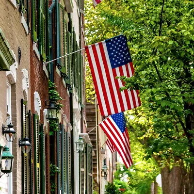 6.5 ft Aluminum Flagpole Kit Telescopic Flag Pole 3x5' U.S Flag Gold Ball Top