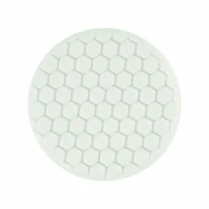 7.5" Euro White Polishing Hex Faced Foam Grip Pad™ with Center Ring Backing