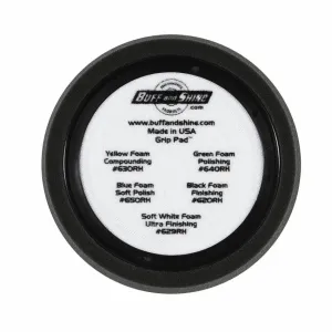 7.5" US Black Finishing Hex Faced Foam Grip Pad™ with Center Ring Backing
