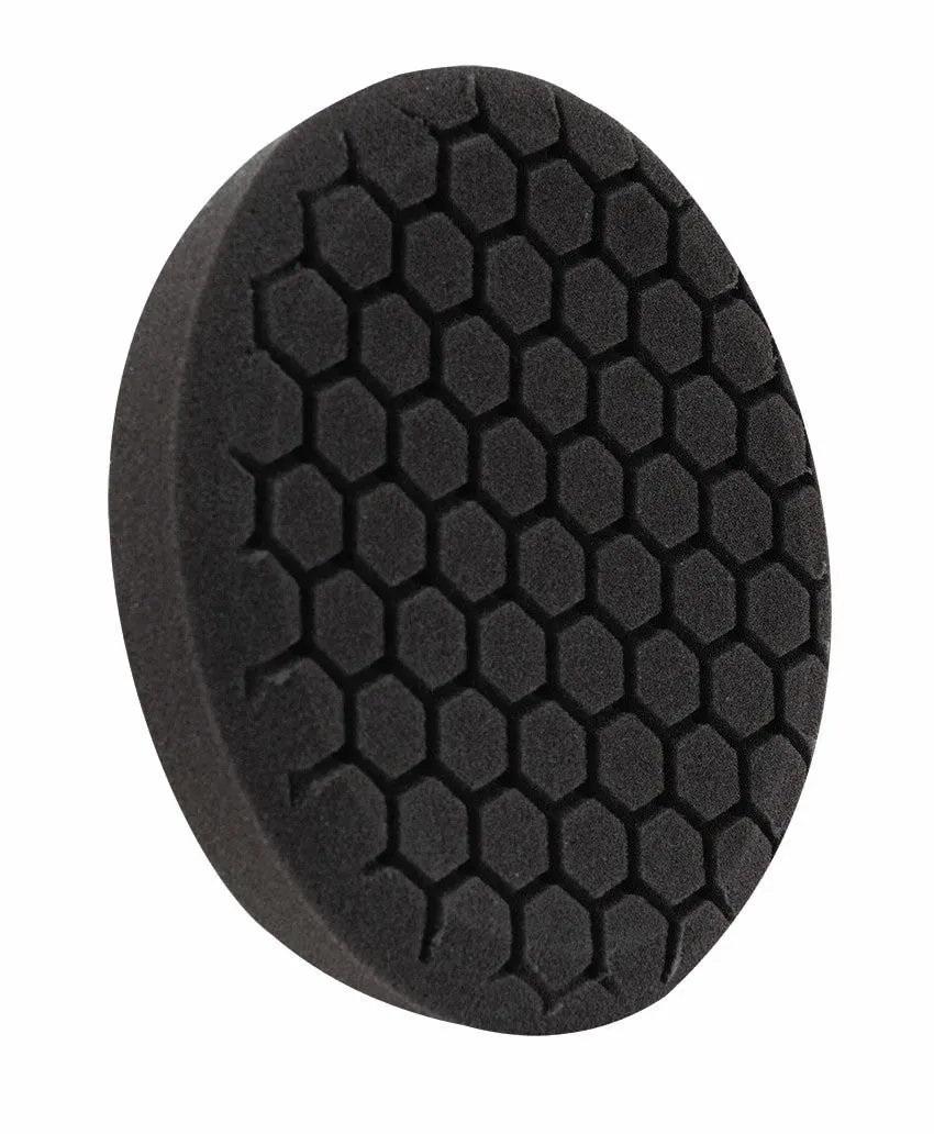 7.5" US Black Finishing Hex Faced Foam Grip Pad™ with Center Ring Backing