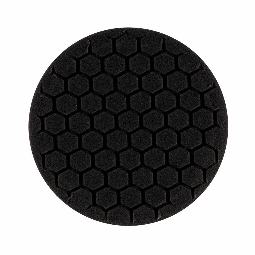 7.5" US Black Finishing Hex Faced Foam Grip Pad™ with Center Ring Backing