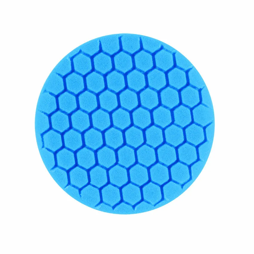 7.5" US Blue Soft Polishing Hex Faced Foam Grip Pad™ with Center Ring Backing
