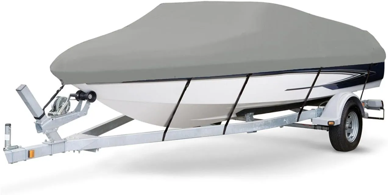 7.6 oz Solution Dyed Polyester Grey, Styled to FIT Boat Cover Compatible for I.M.P. Aztec I/O 1975-1979