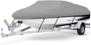 7.6 oz Solution Dyed Polyester Grey, Styled to FIT Boat Cover Compatible for I.M.P. Aztec I/O 1975-1979