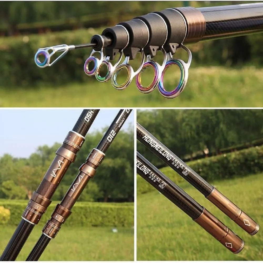 7Ft 9Ft 12Ft 13Ft 14Ft 15Ft Telescopic Fishing Rod Carbon Portable Spinning Fishing Pole for Boat Saltwater and Freshwater Surfcasting Baitcasting Rod Long Distance Throwing Fishing Rod