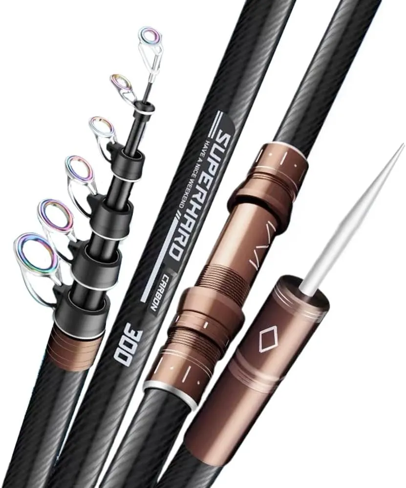 7Ft 9Ft 12Ft 13Ft 14Ft 15Ft Telescopic Fishing Rod Carbon Portable Spinning Fishing Pole for Boat Saltwater and Freshwater Surfcasting Baitcasting Rod Long Distance Throwing Fishing Rod