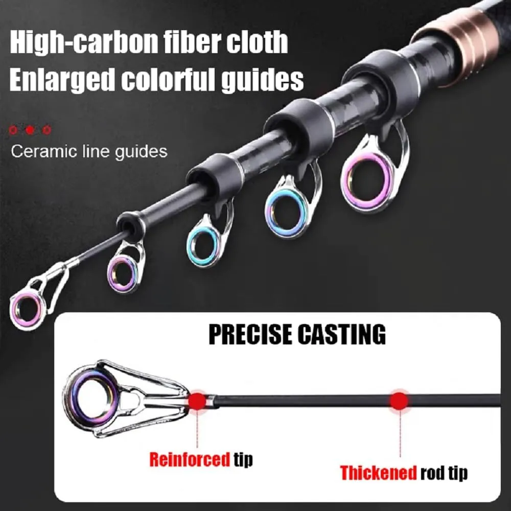 7Ft 9Ft 12Ft 13Ft 14Ft 15Ft Telescopic Fishing Rod Carbon Portable Spinning Fishing Pole for Boat Saltwater and Freshwater Surfcasting Baitcasting Rod Long Distance Throwing Fishing Rod