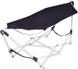 8 ft. Portable Folding Hammock Bed with Steel Frame and Carry Bag