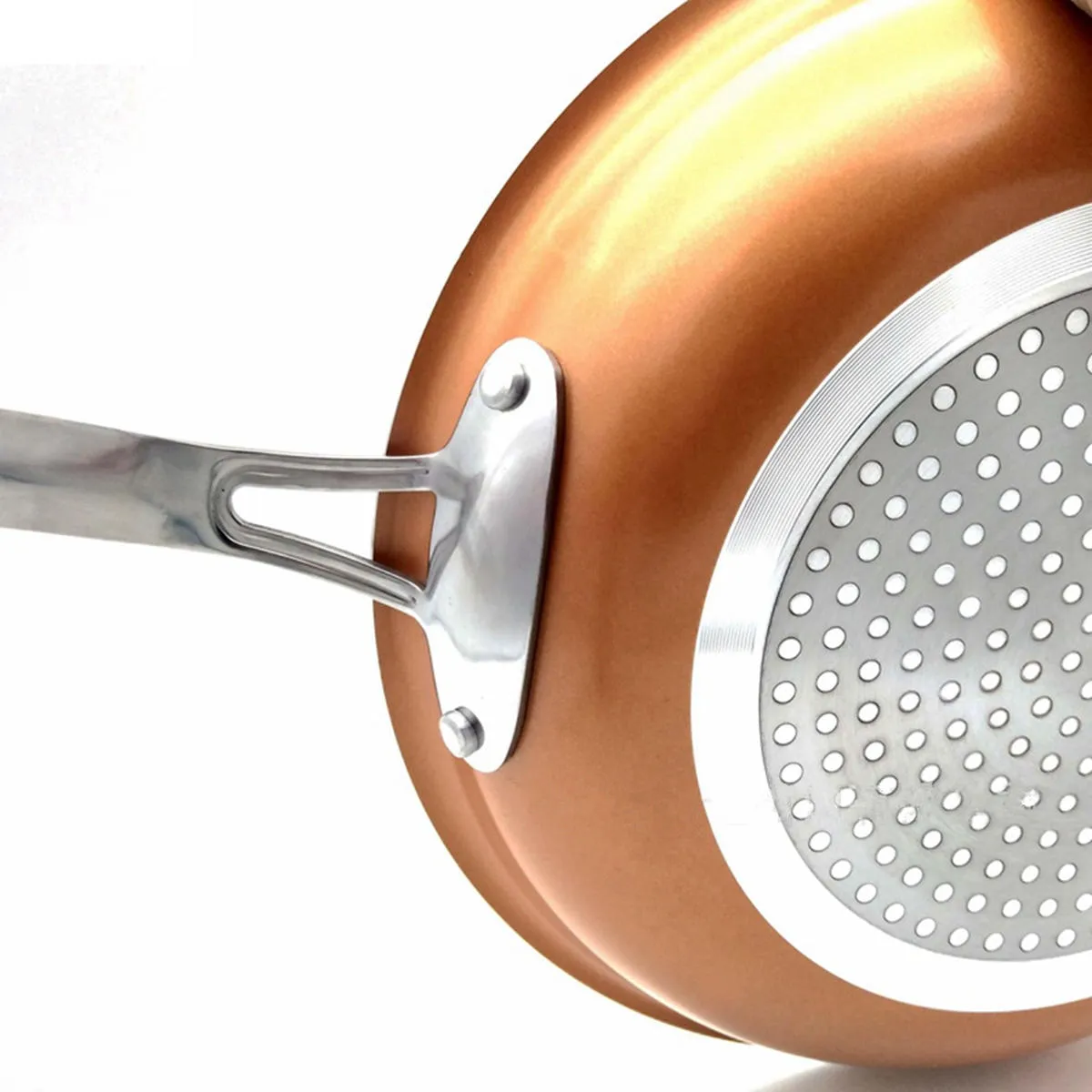 8/10/12 Inch Non Stick Copper Frying Pan Universal For Gas & Induction Cooker