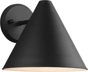 8538501-12 Crittenden One Outdoor Wall Lantern Outside Lighting, Black Finish