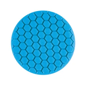 8" US Baby Blue Ultra Finishing Hex Faced Foam Grip Pad™ with Center Ring Backing