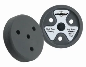 8" US Black Finishing Foam Grip Pad™ with Center Tee, Ventilation Holes