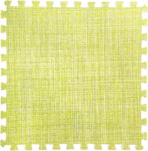 9 Tiles Rattan Floor Mats Interlocking Foam Mats 0.4in Thick Cooling Exercise Equipment Mats for Home Living Room EVA Foam Floor Padding with Border (Green)