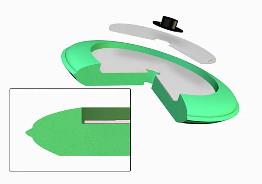 9" US Green Polishing Foam Grip Pad™ with Center Tee, Contour Edge