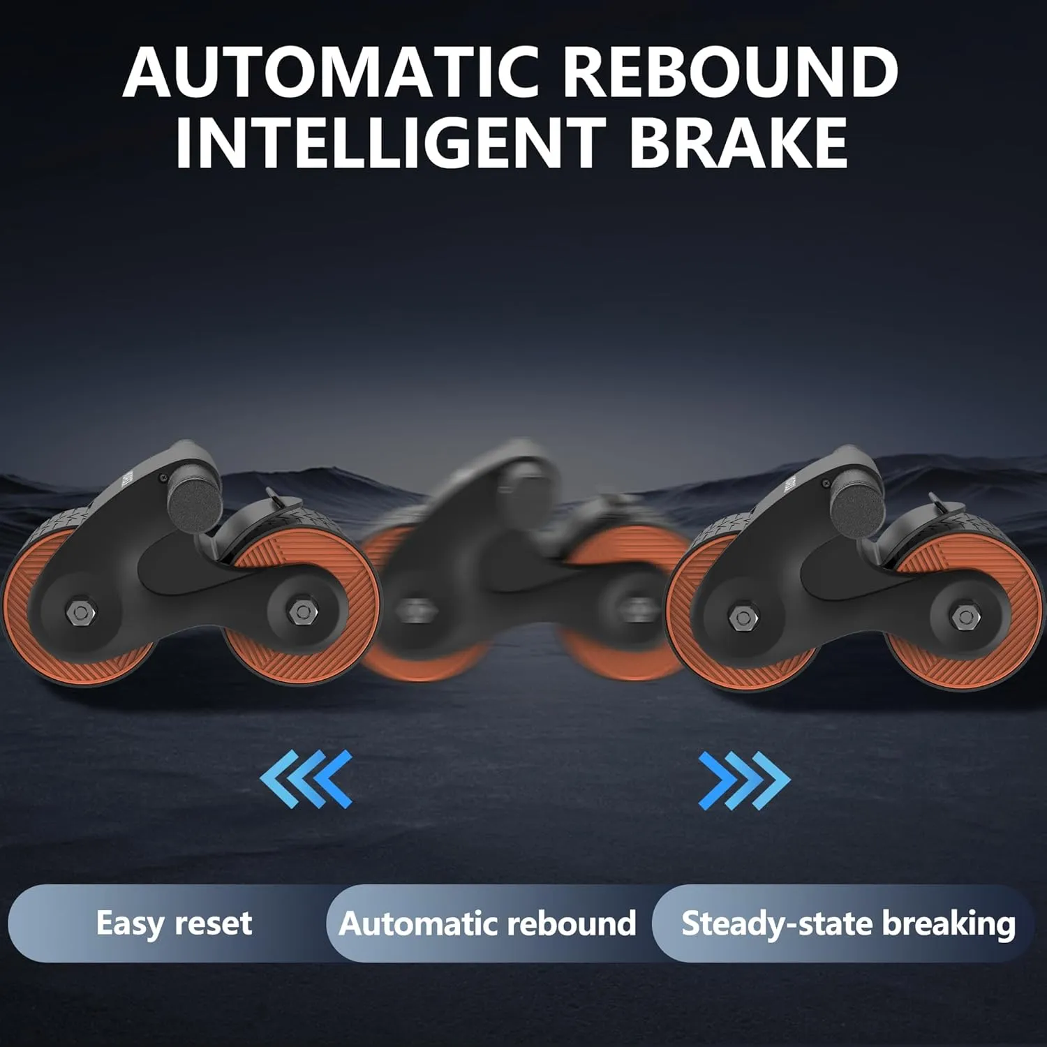 Ab Roller Wheel with Automatic Rebound for Home Gym Core Fitness, Sturdy Abdominal Exercise Equipment, Includes Knee Pad, Perfect for Ab Workouts and Strength Training