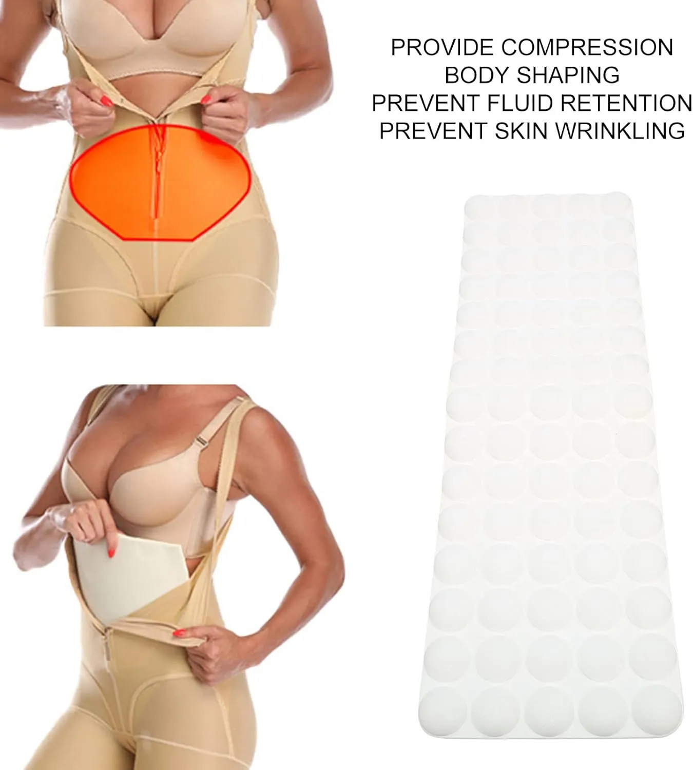 Abdominal Compression Board, Board Abdominal Compression Board, Belly Flattening Foam Pad Recovery AB Boards,Post Surgery Recovery Liposuction Foam Protector (White)