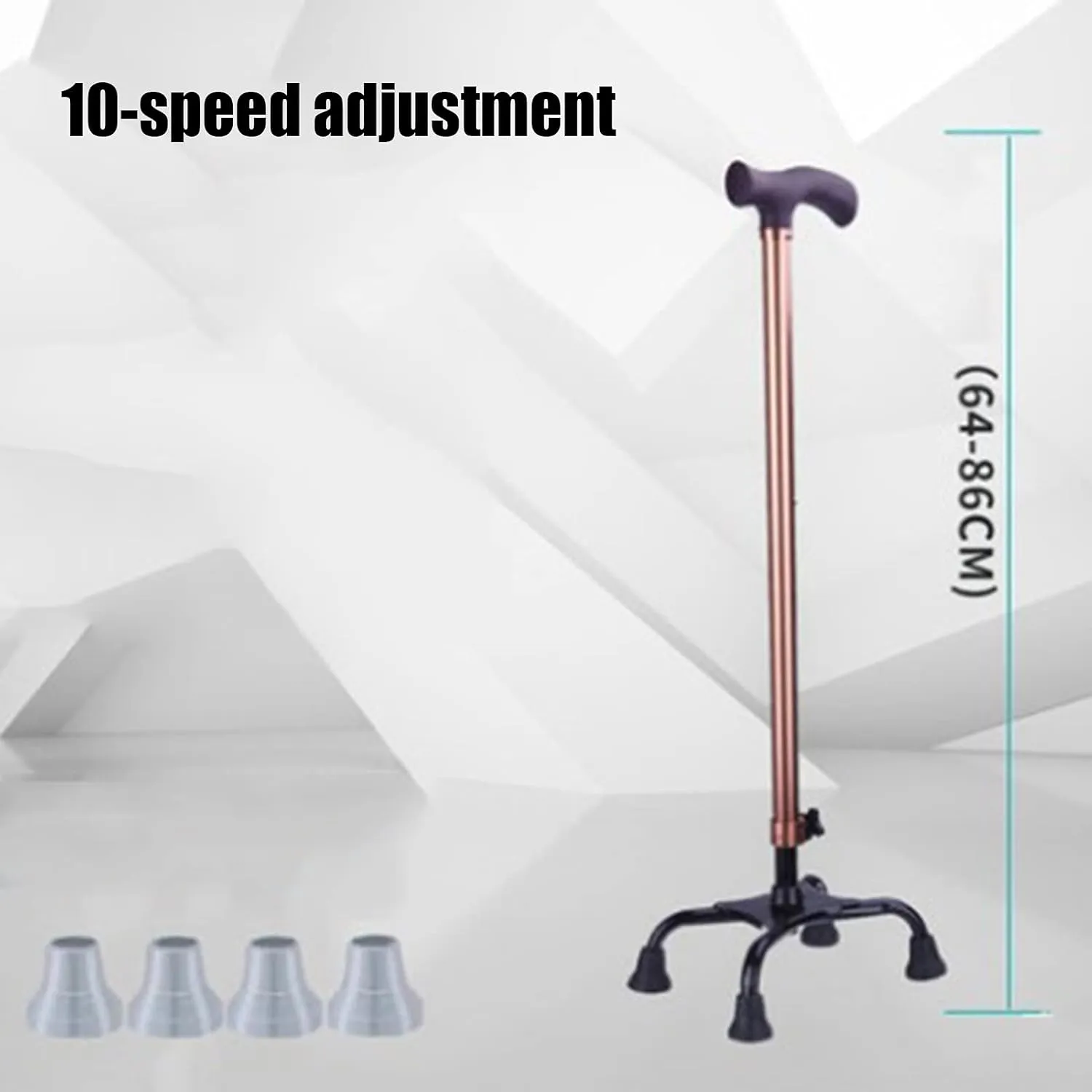 Adjustable Lightweight Cane with Soft Grip Handle, Disabled Elderly Lightweight Non-Slip Walking Sticks Men and Women Hiking Telescopic Crutch Walker ALGFree (Color : Brown, Size : 64~86cm)