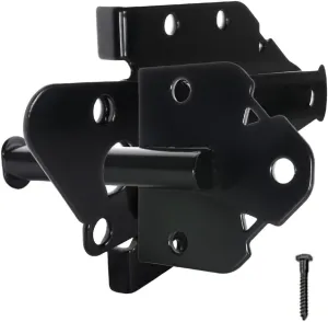 Advantage Industries Steel Self-Latching Wood Gate Latch | Hidden Spring Design, Stop Washer Strike | Two-Way Spring Entry | Zinc-Plated | Pad-Lockable | Left & Right Reversable | Wood Gates - Black