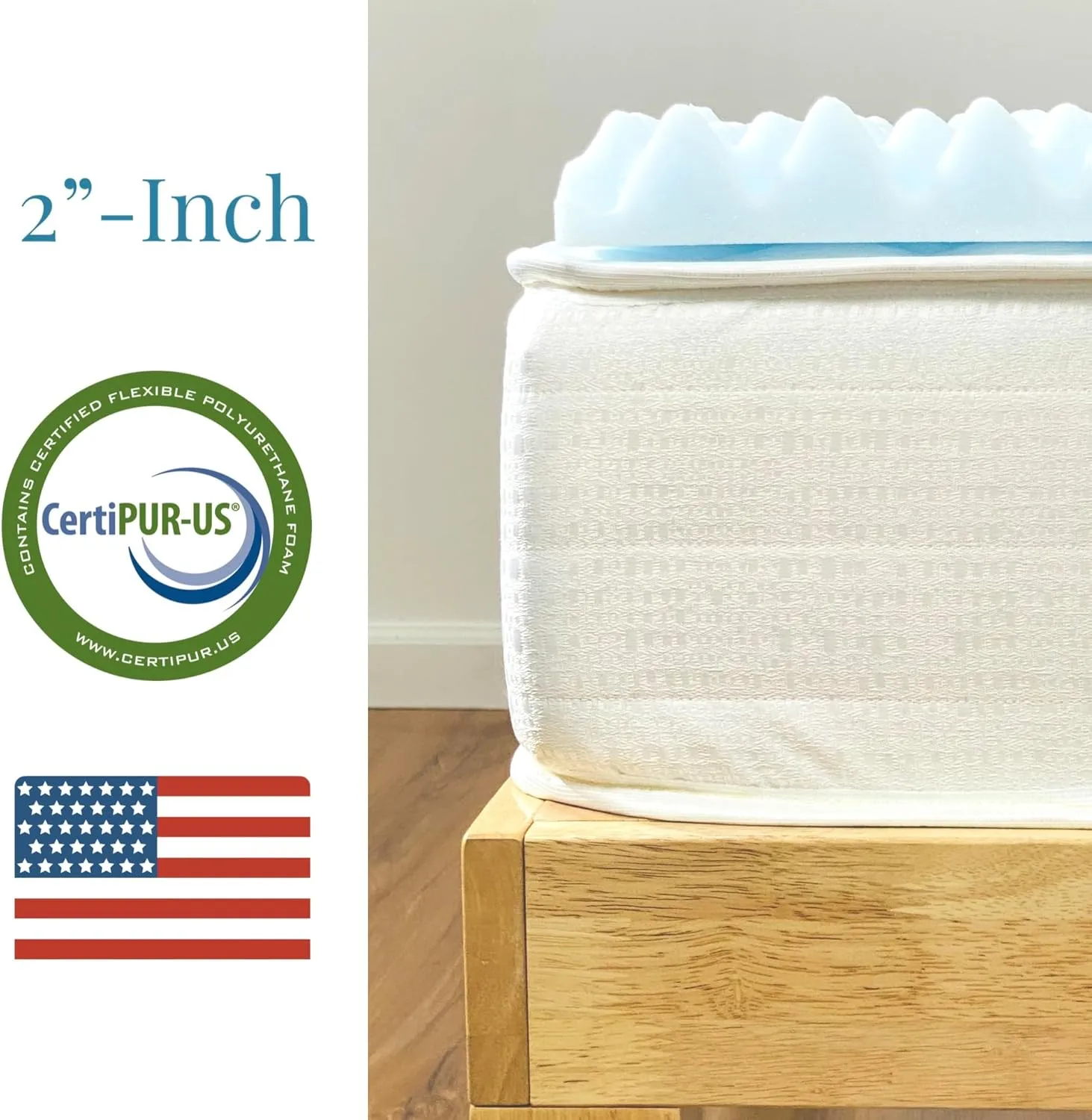 Airflow Foam Mattress Topper, Egg Crate Foam Pad, Hospital Mattress Pad and Bed Topper for Support, Pressure Relief and Weight Distribution, Hospital Size Mattress, 2x33x72 Made in USA by Foam Global
