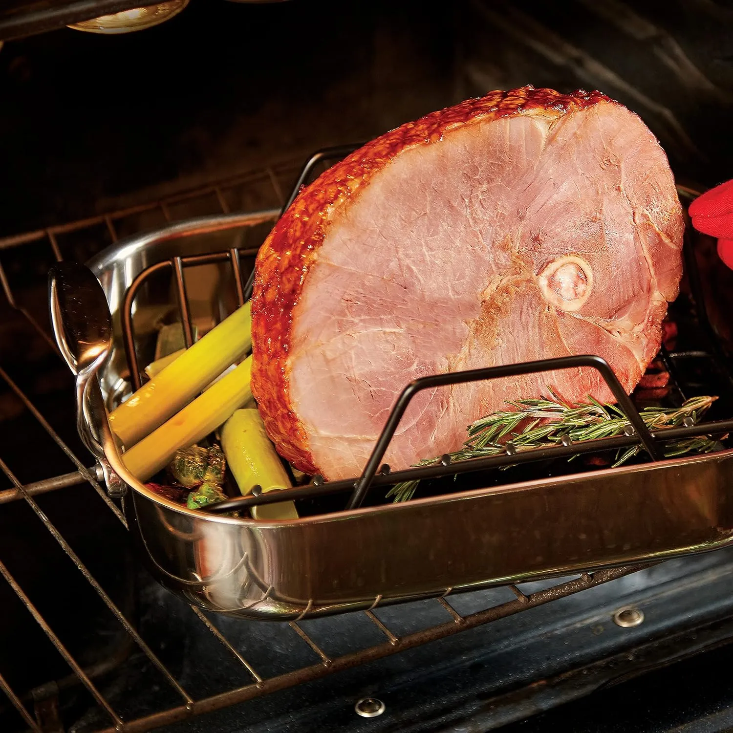 All-Clad Specialty Stainless Steel Roaster with Nonstick Rack 11x14 Inch Oven Broiler Safe 600F Roaster Pan, Pots and Pans, Bakeware, Silver
