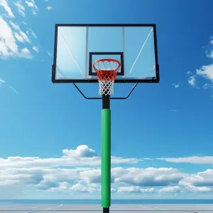 All Weather Shock - Absorbing Basketball Hoop Pad, Dia 4" 5" 6" 8" Round Pole Safety Padding, Portable Playground Pole Padding Wrap Around/Column Post Pads，5.9 Ft High(Green,Dia 114mm (4 1/2in))