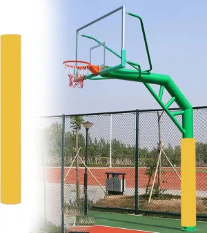 All Weather Shock - Absorbing Basketball Hoop Pad, Dia 4" 5" 6" 8" Round Pole Safety Padding, Portable Playground Pole Padding Wrap Around/Column Post Pads，5.9 Ft High(Yellow,Dia 114mm (4 1/2in))