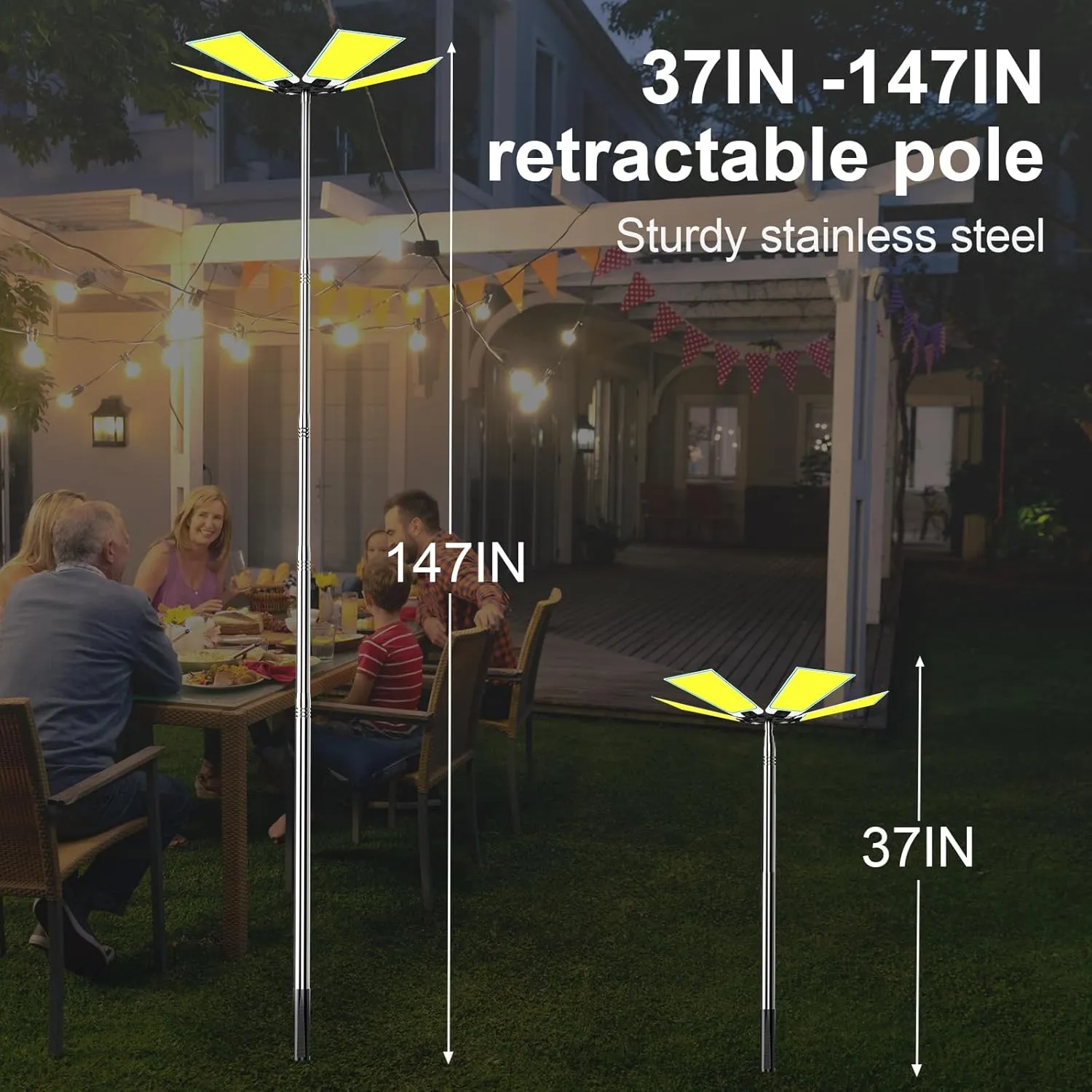 Altra LED Telescoping Camping Lights, Portable Led Outdoor Camp Lighting with Remote & Manual Control Stand DC12V Outdoor Camp Light Telescopic Pole Fishing Light at Night