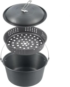 Aluminum Alloy Multipurpose 4.5L Outdoor Hanging Cooking Soup Pots with Lid for Camping, Picnics and Hunting Adventure