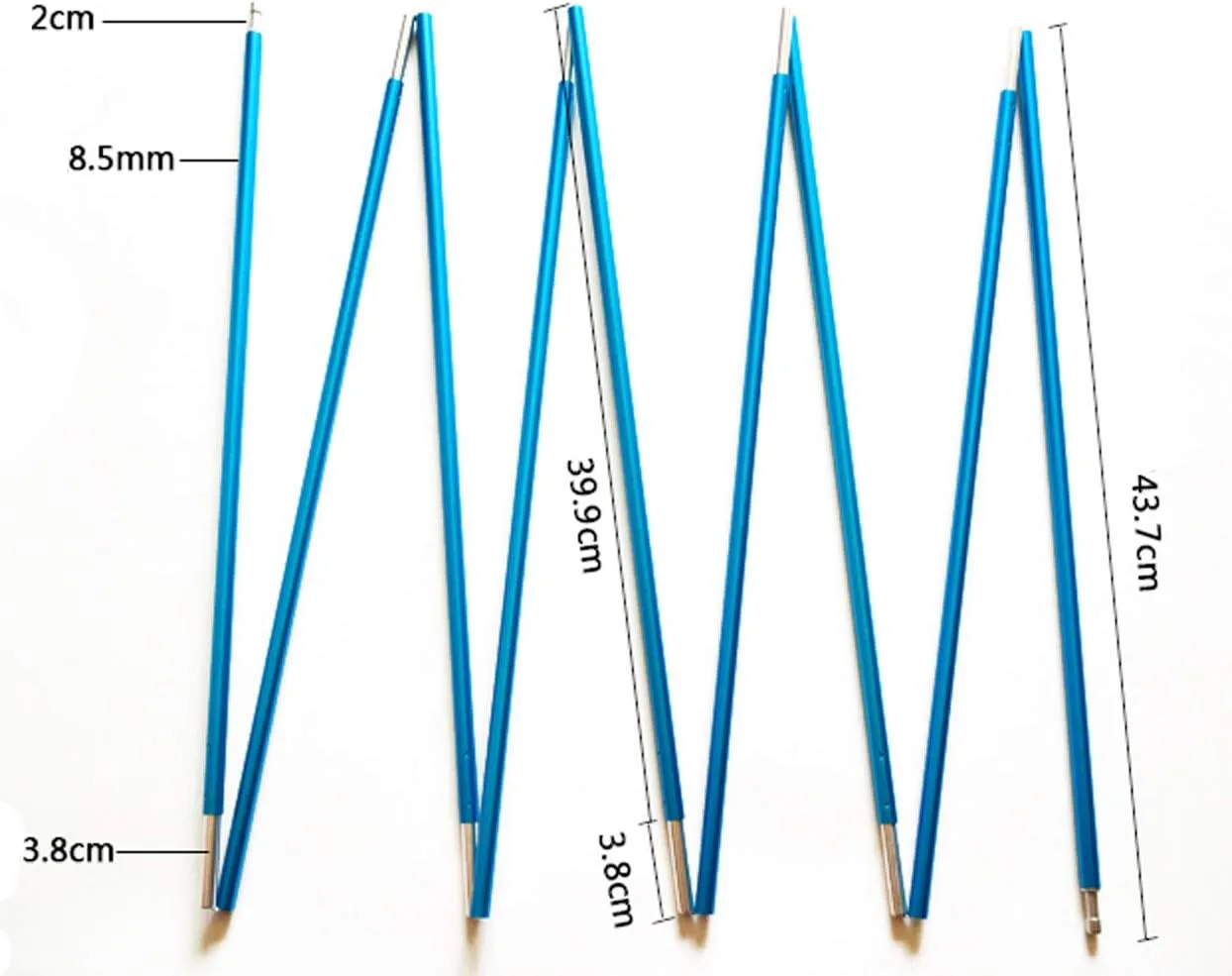 Aluminum Tent Pole Replacement Accessories Blue Tent Poles Rod 8.5 mm