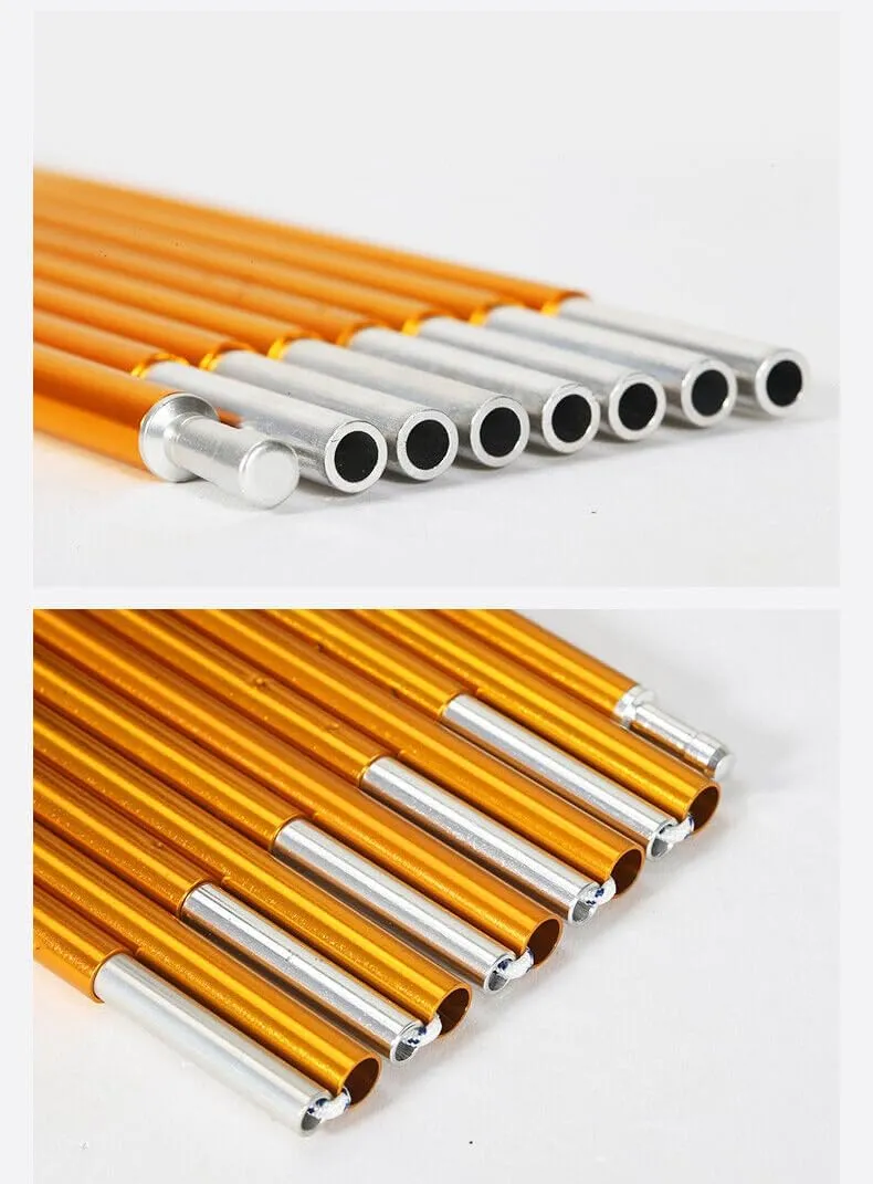Aluminum Tent Poles Replacement Folding Support Rod Tent Bar Tent Building Awning Frames Kit for Camping Hiking 9.5mm (9.5mmx 12.40ft)