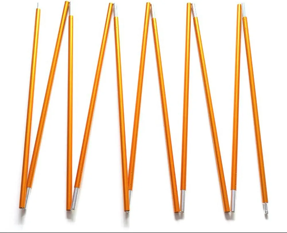 Aluminum Tent Poles Replacement Folding Support Rod Tent Bar Tent Building Awning Frames Kit for Camping Hiking 9.5mm (9.5mmx15.15ft)