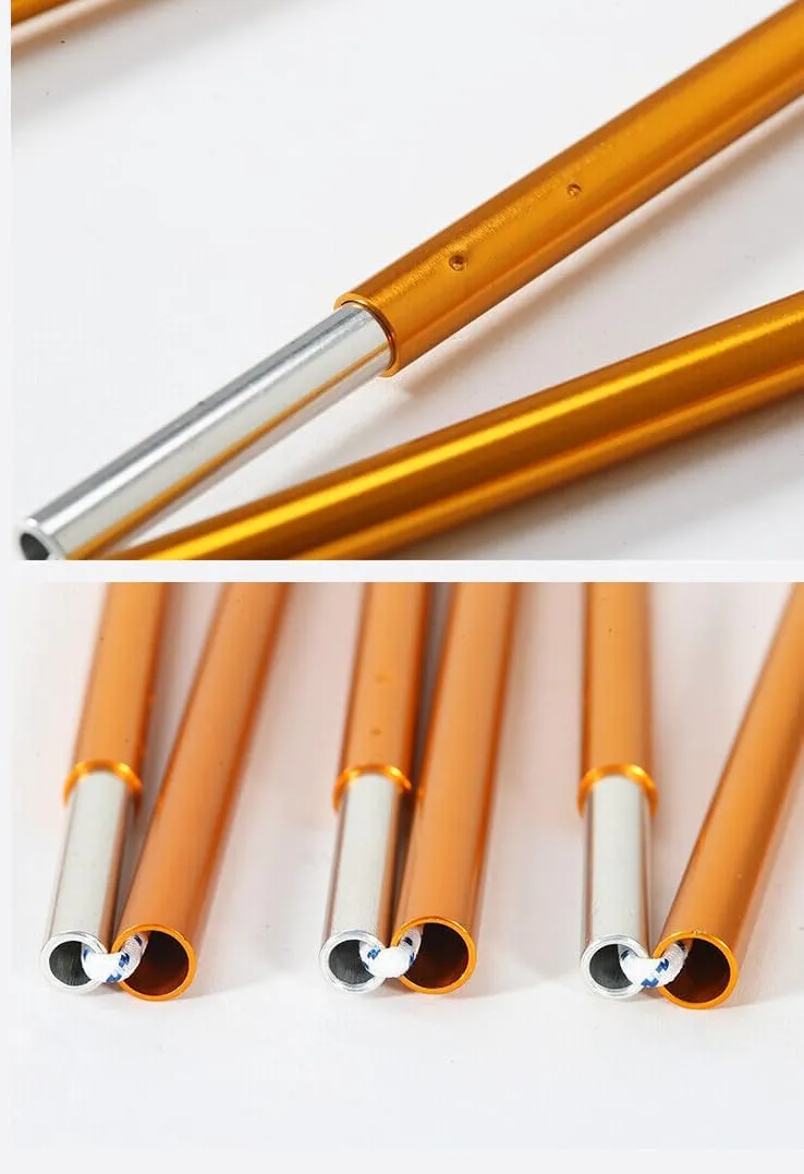 Aluminum Tent Poles Replacement Folding Support Rod Tent Bar Tent Building Awning Frames Kit for Camping Hiking 9.5mm (9.5mmx15.15ft)