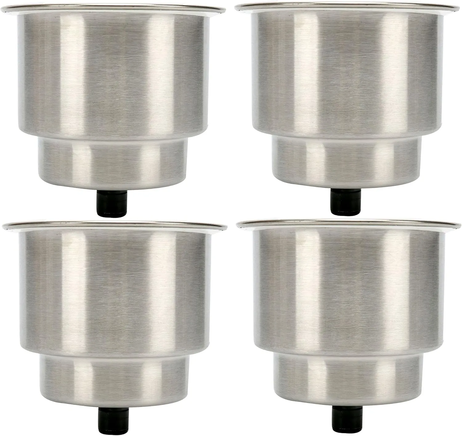 Amarine Made 4pcs Stainless Steel Cup Drink Holder with Drain for Marine Boat RV Camper