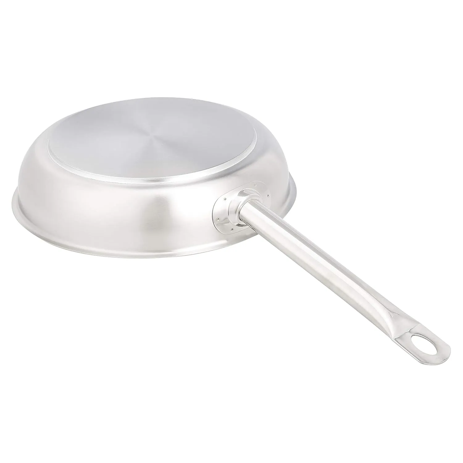 Amazon Basics 3-Piece Stainless Steel Aluminum-Clad Fry Pan Set with 8", 9 1/2", and 12" (Previously AmazonCommercial brand)
