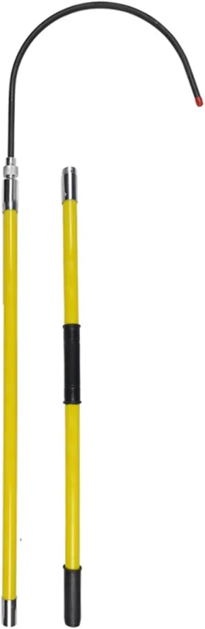 AMUFJJ Electrical Life Hook with Rescue Pole, Insulated Firefighter Electrician High Voltage Rescue Hook with 18 Inch Opening, Electrocution Emergency Rescue Pole Load 220lb(2m/6.6ft)
