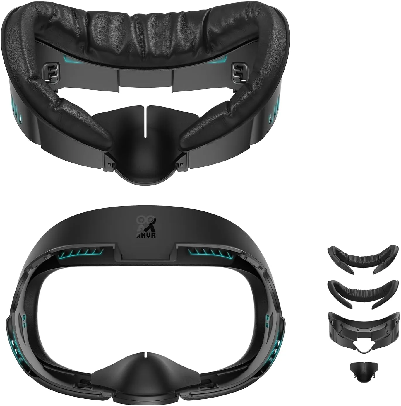 AMVR Face Cover Pad Facial Interface Compatible with Meta/Oculus Quest 3 Accessories, with Soft PU Face Cushion Pad Replacement and Breathable Ice Silk Cotton, NOT Compatible with Meta Quest 3S