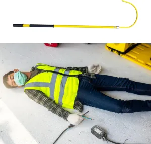 Anti-Electric Shock Rescue Tube，Lifesaving poleHeavy Duty Life Hook Insulated Rescue Hook for Power Station/Factory/Auto Maintenance, High Voltage Body Life-Saving Hooks and Pole & with Non